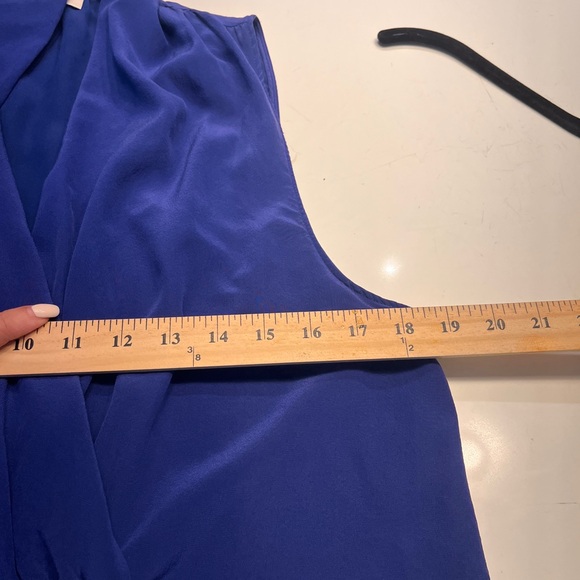 Aritzia Wilfred Royal Blue Sleeveless 100% Silk Sabine Dress Large - Picture 8 of 9